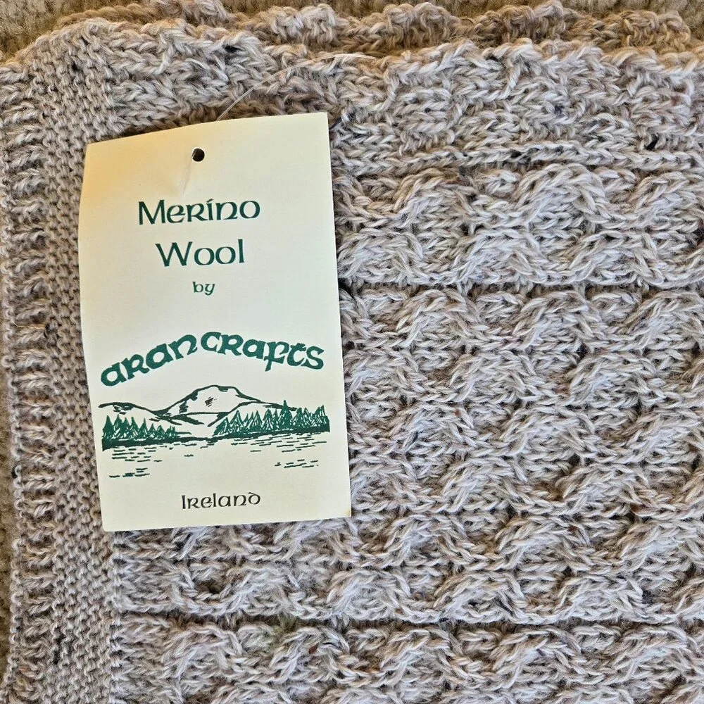 NWT Aran Crafts Merino Wool Donegal Honeycomb Scarf